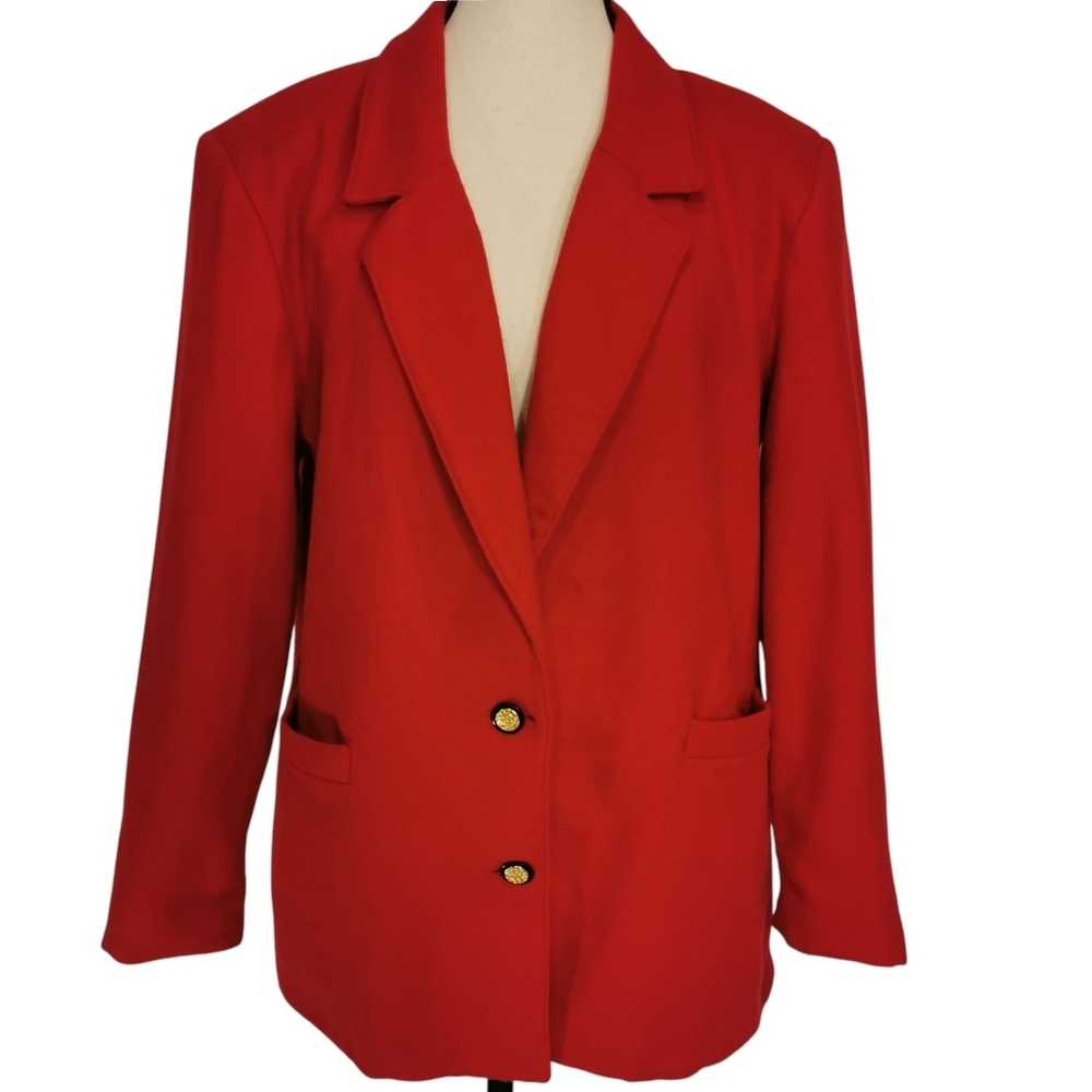 TanJay Petites Vintage 100% Wool 2-Button Red Blazer - Sz 12P Open To Offers